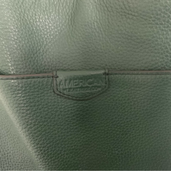 American Leather Co Deep Emerald Shoulder Purse with Whipstitched Sides & Handle - Picture 3 of 15